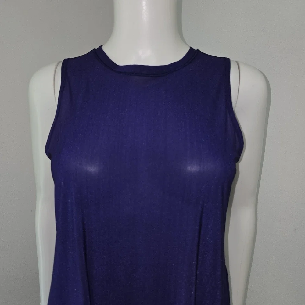 Lululemon Get Low Tank Tie Side Size 4 Mesh Stretch Sleeveless Purple Womens